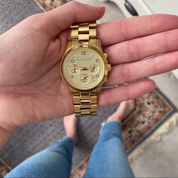 Michael Kors MK5055 Runway Chronograph Gold Watch - Picture 2 of 12